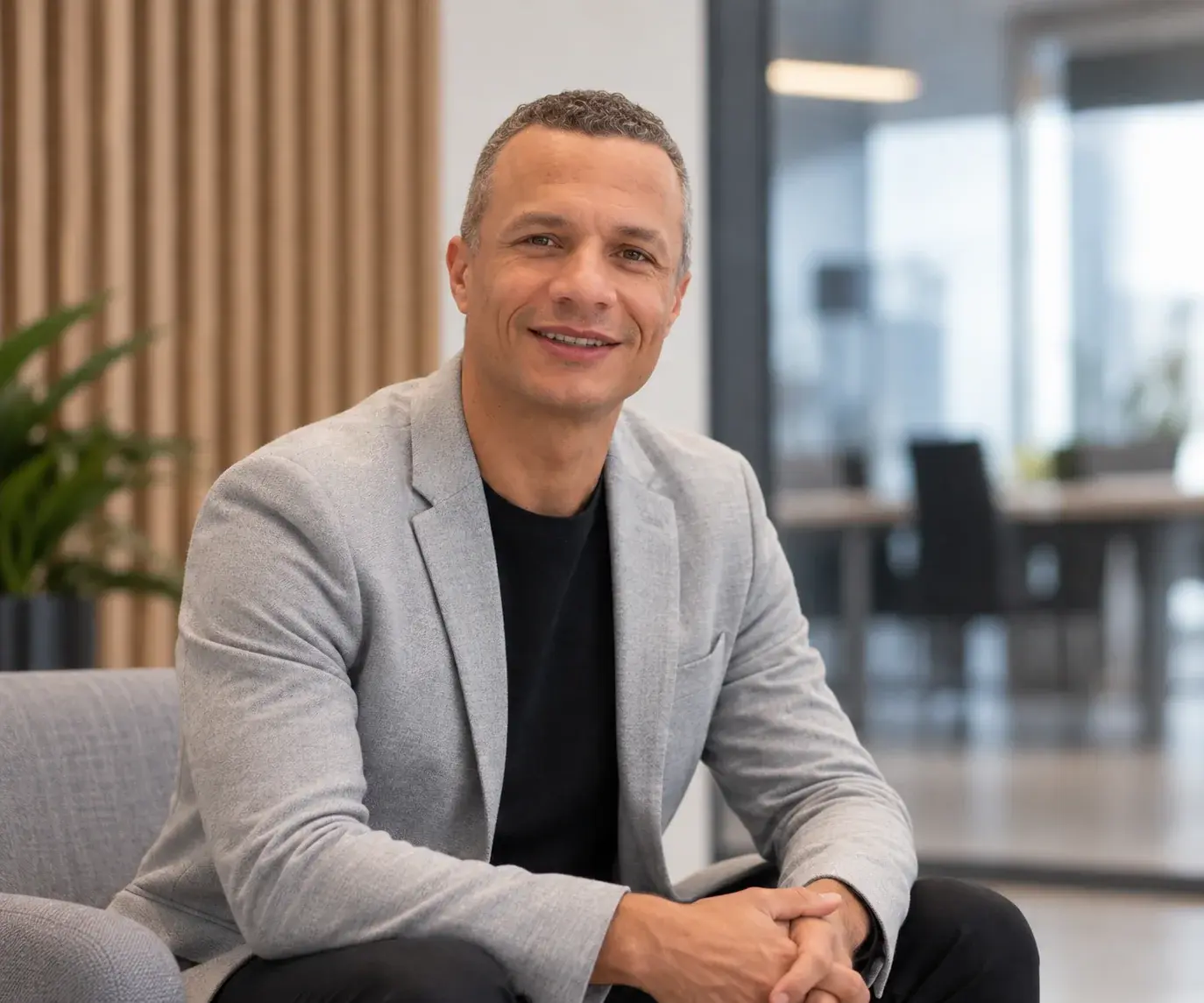 Portrait of Michael Blackburn in a contemporary workplace