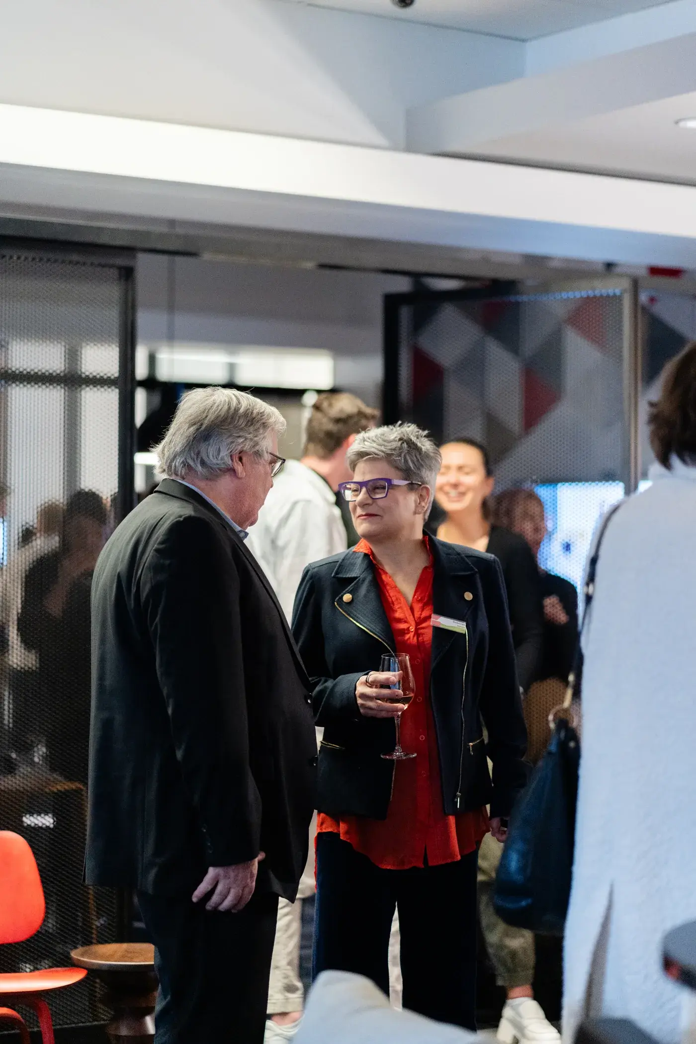 Guests talking together at the Spring Party