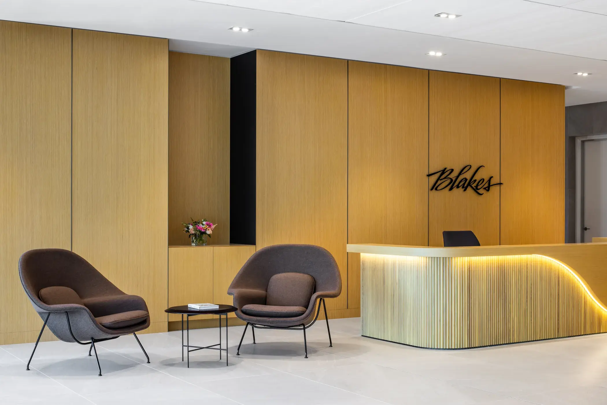 Blake, Cassels & Graydon LLP reception desk and lounge seating